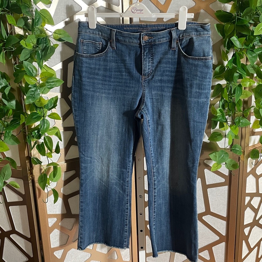 Chico's So Slimming Distressed Girlfriend Kick Flare Jeans, 12P